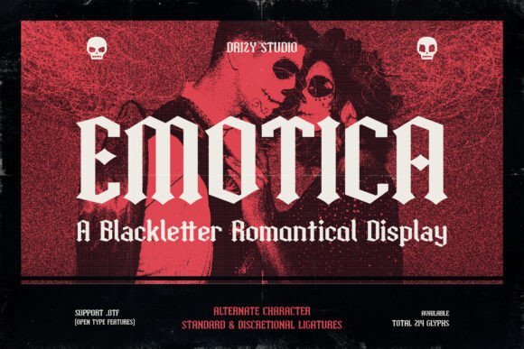 Emotica Typeface: Editorial Mood in Blackletter