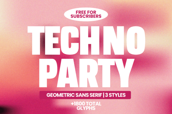 Techno Party Font: Bold Geometric Type for Web Design